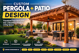 design a custom pergola and patio for your backyard