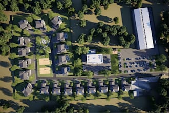 design 3d masterplan residential development housing community site plan render