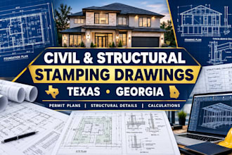 do civil and structural stamping drawings for texas and georgia