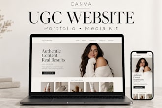 design canva ugc creator website, ugc portfolio, influencer website, media kit
