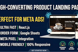 build high converting single product landing page in react js