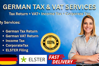 handle german tax return, german vat, income tax, corporate tax via elster