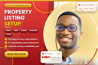 setup listing on airbnb, lodgify, guesty, vrbo, hospitable, ownerrez, hostaway