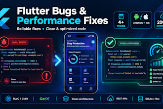 fix flutter app bugs, crashes, and performance issues