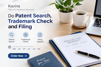 do patent search,trademark check and filing