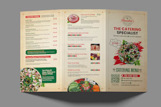 design an elegant catering food menu for your restaurant or event