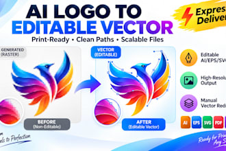 convert your ai generated logo into editable print ready vector files