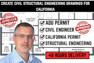 create civil structural engineering drawings for california florida texas permit