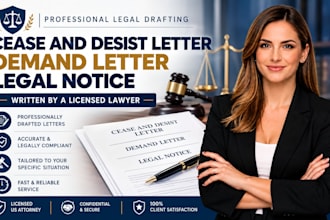 prepare cease and desist letter demand letter, legal notice, as a lawyer