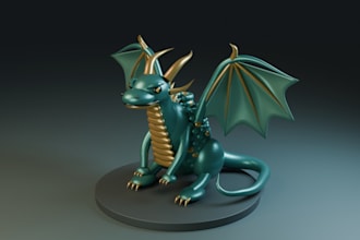 create a stylized dragon or creature model with basic rigging