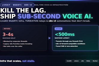 build low latency n8n livekit webrtc elevenlabs ai voice agent call automation