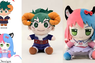 create custom plush toy stuffed animal plushie doll oc character crochet kawaii