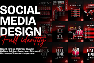 design a professional football social media kit posts