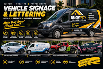 design professional vehicle lettering, decals and business graphics