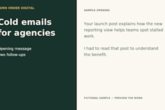 write cold email sequences and follow ups for marketing agencies