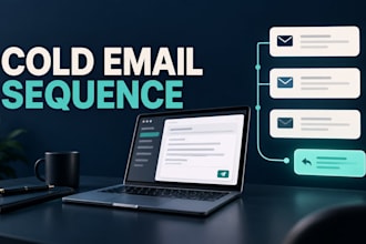 write a human b2b cold email sequence with follow ups