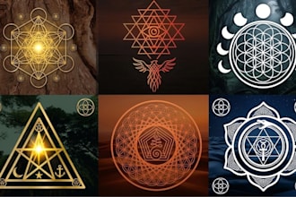 design sacred geometry, esoteric, mystical, spiritual logo for your brand