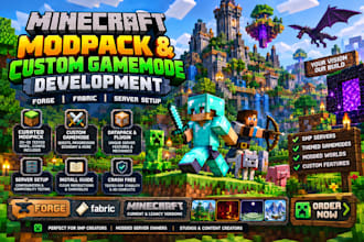 develop minecraft modpack custom gamemode forge fabric server setup optimization