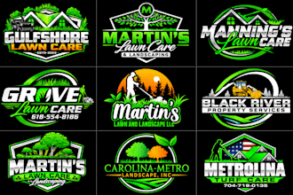 create a landscape, agriculture and grass or lawn care logo for your