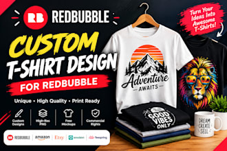 design print on demand t shirt for merch by amazon redbubble etsy pod store