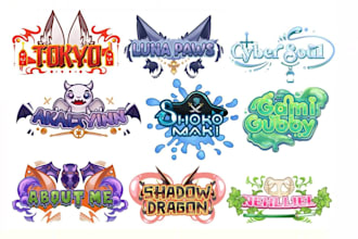 design twitch logo vtuber, cute, kawaii, anime, jrpg, gaming, streamer, business
