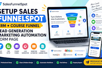 setup sales funnelspot CRM course lead generation marketing automation form page