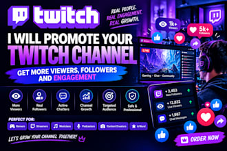 promote your twitch channel with gaming livestream promotion viewers, followers
