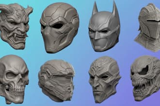 sculpt 3d mask 3d helmet halloween mask oni mask 3d cosplay mask for 3d printing