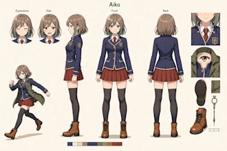 make custom character sheet reference sheet anime character