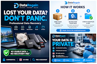 provide professional data recovery for hard drives, ssds and usb drives