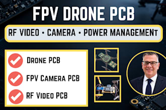 design drone fpv camera pcb with rf video transmission, power management
