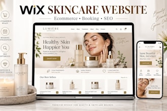 set up wix skincare ecommerce website redesign wix seo wix appointment booking