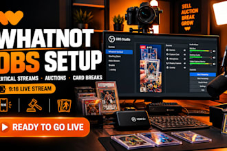 setup obs studio for whatnot vertical streams, auctions and card breaks