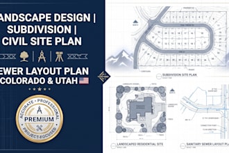 landscape design subdivision civil site plan sewer layout plan colorado utah