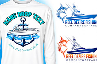 design a clean modern boat logo with sea anchor details and nautical branding