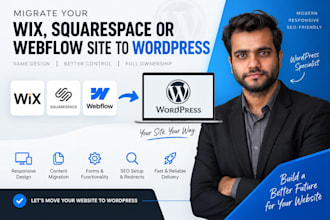 migrate your wix, squarespace or webflow site to wordpress
