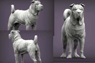 create 3d dog model bust sculpting zbrush stl file for 3d printing