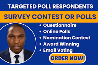 reach polls participants to fill online polls or contest