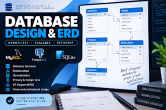 design a normalized sql database and erd