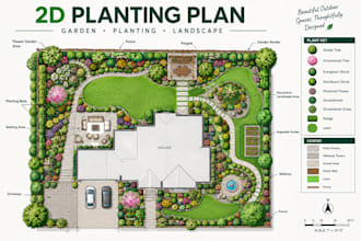 create a 2d planting plan, garden and landscape layout