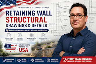 design retaining wall structural drawings and details
