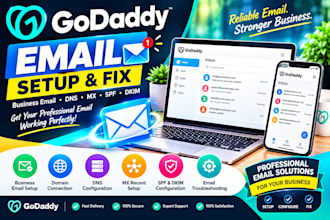 setup and fix your godaddy business email