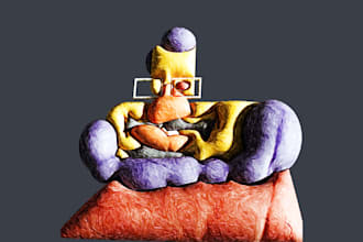 create unique inflated goopy clay style characters
