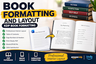 design book formatting and layout, KDP book formatting,book editing
