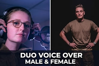 record a professional male and female voice over