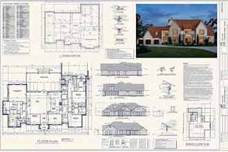create city permit blueprints, 2d floor plans, adu, garage and deck plans