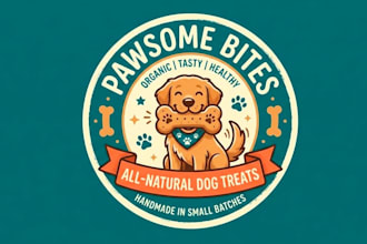 draw fun amazing dog treat business logo