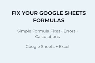 fix simple google sheets formulas and errors