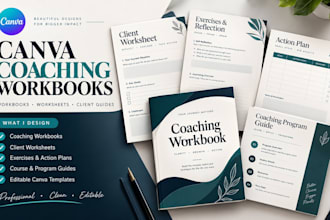 design professional canva coaching workbooks and client worksheets