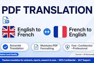 translate PDF to english to french accurately